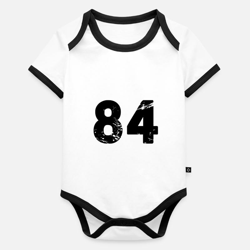 Maillot à 84 numéros Body Bébé bio contrasté manches courtes