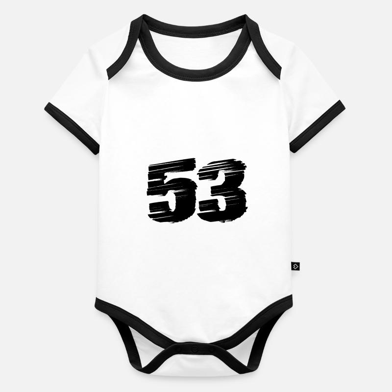 53 Number jersey Organic Baby Contrasting Bodysuit