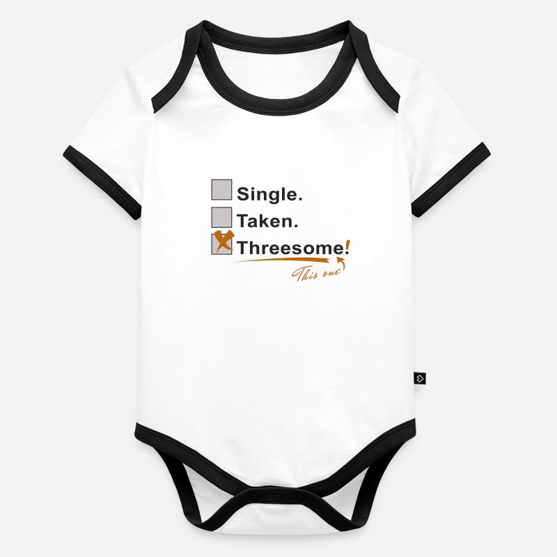 Single award threesome Organic Baby Contrasting Bodysuit