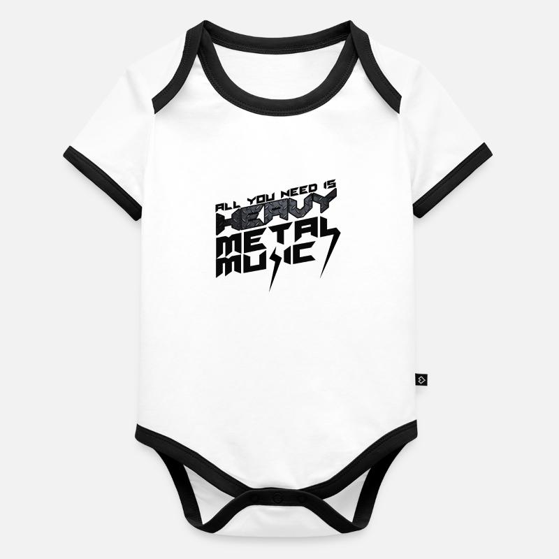 Heavy Metal Body Bébé bio contrasté manches courtes