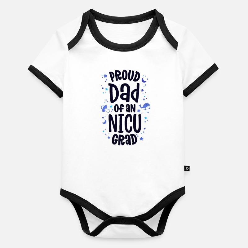 Stolzer Vater eines NICU-Absolventen Baby Bio-Kurzarm-Kontrastbody