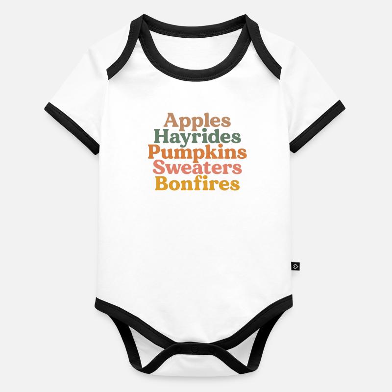 Apples Hayrides Pumpkins Sweaters Bonfires Boho Organic Baby Contrasting Bodysuit