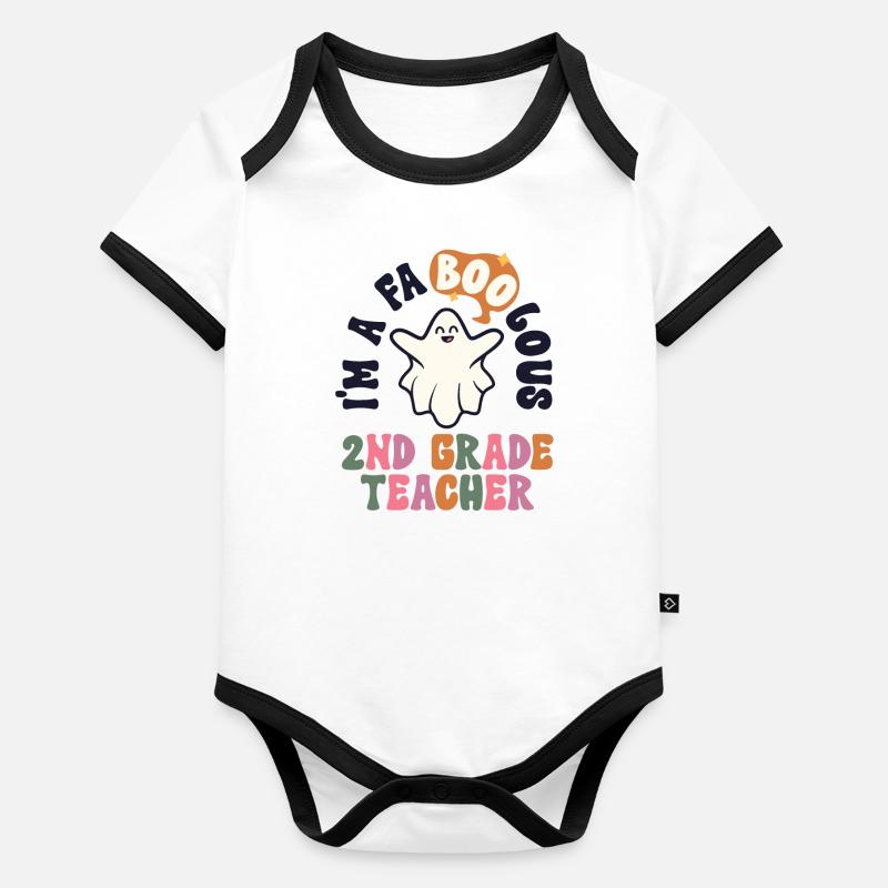Professeur Halloween Retro 2nd Grade Vintage Second Body Bébé bio contrasté manches courtes