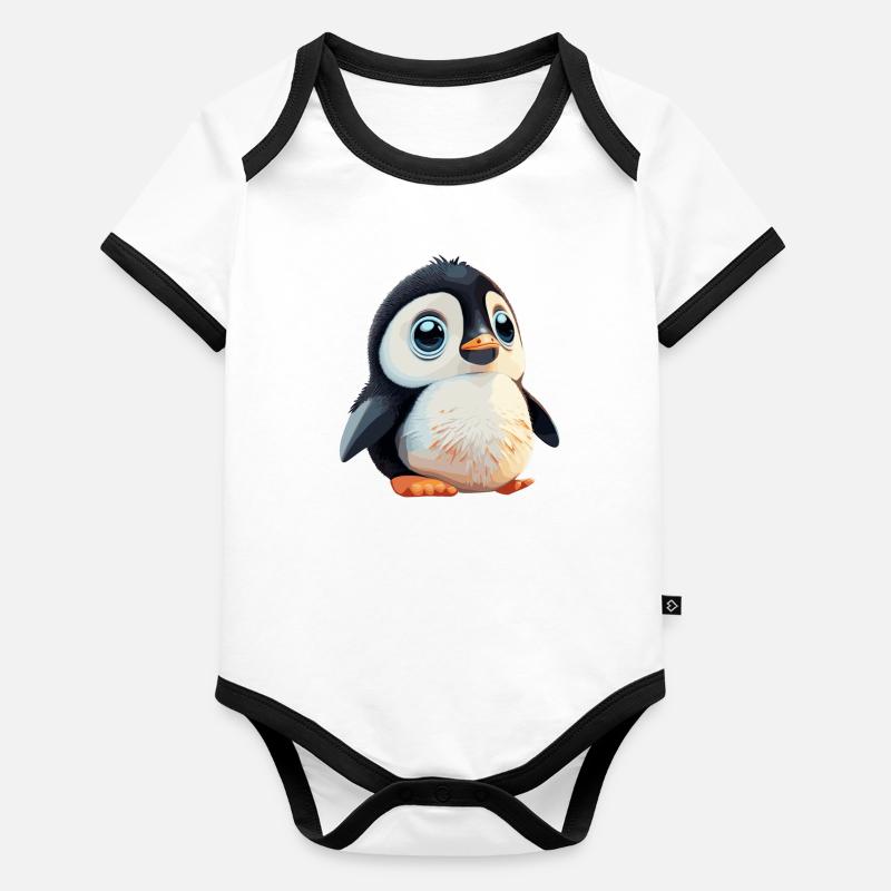Pingouin Body Bébé bio contrasté manches courtes