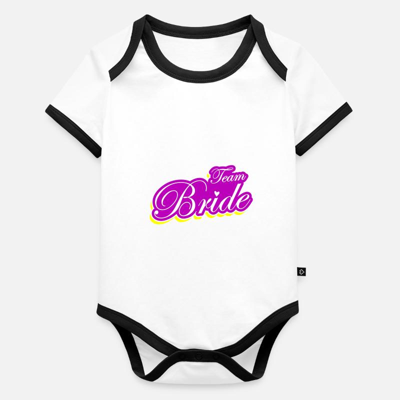 Team Braut Hochzeit Baby Bio-Kurzarm-Kontrastbody