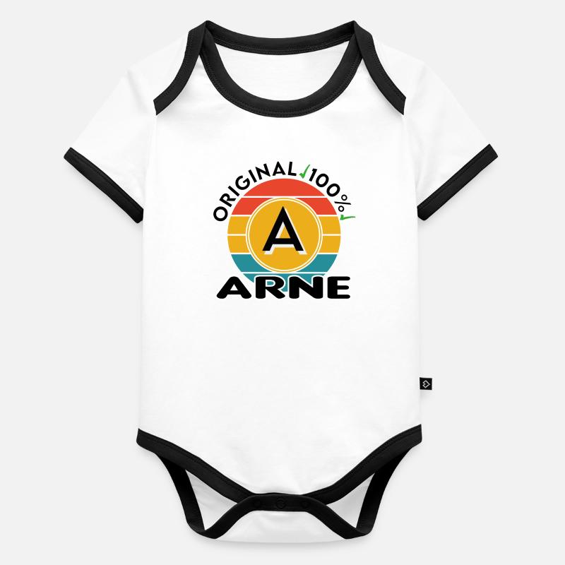 Arne Baby Bio-Kurzarm-Kontrastbody