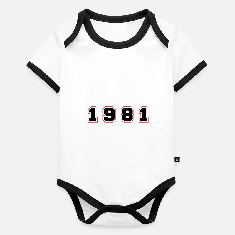 1981 Jahr Zahl Baby Bio-Kurzarm-Kontrastbody