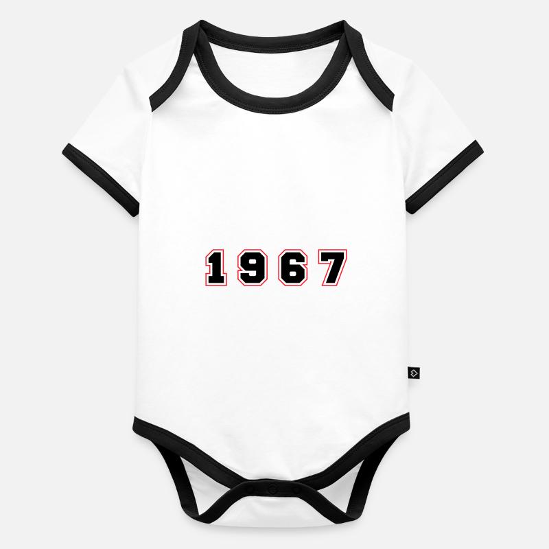 1967 Year Number Organic Baby Contrasting Bodysuit