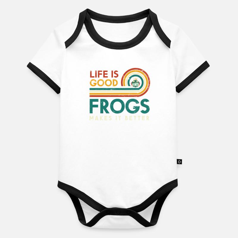 Life Is Better Frogs Macht Es Besser Baby Bio-Kurzarm-Kontrastbody