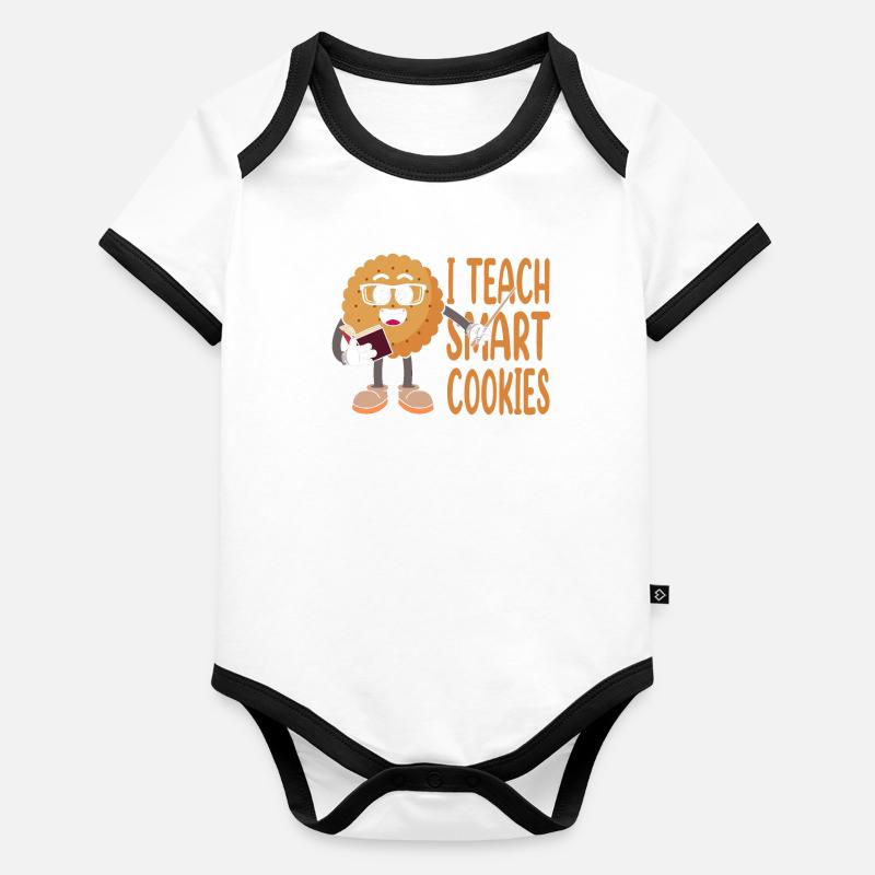 Ich Unterrichte Intelligente Kekse Für Bäcker Oder Baby Bio-Kurzarm-Kontrastbody
