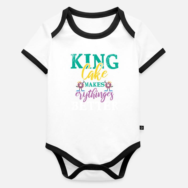 King Cake Makes Everything Better for Baker Or Organic Baby Contrasting Bodysuit