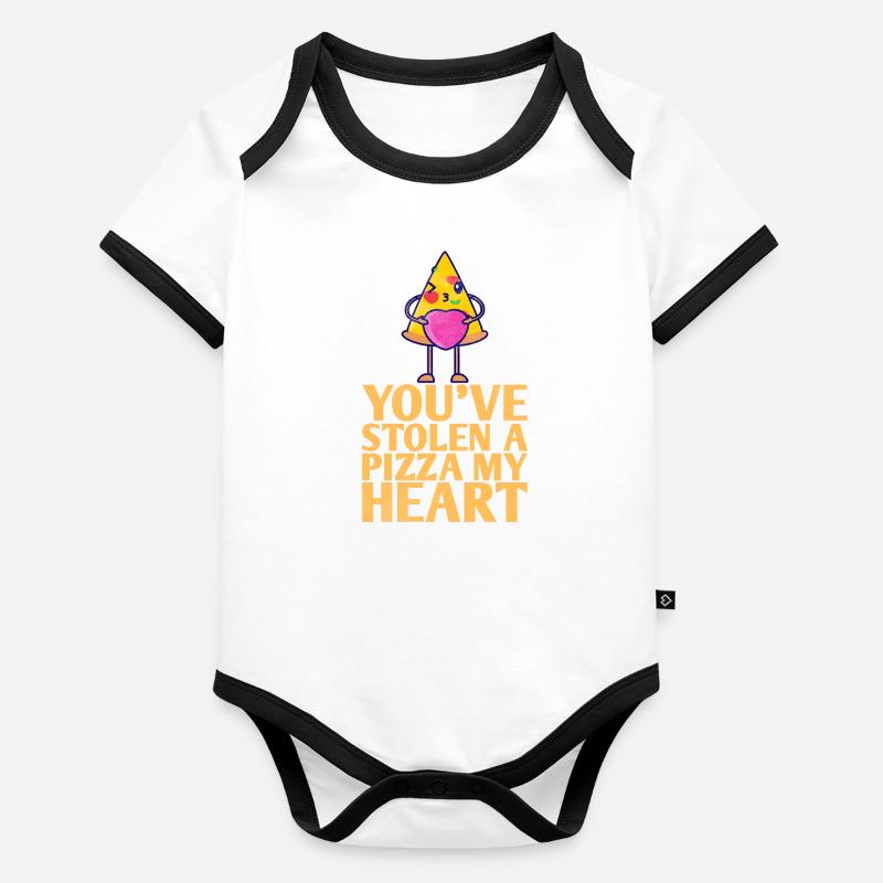 Sie Haben Eine Pizza Gestohlen, Mein Herz-design Baby Bio-Kurzarm-Kontrastbody