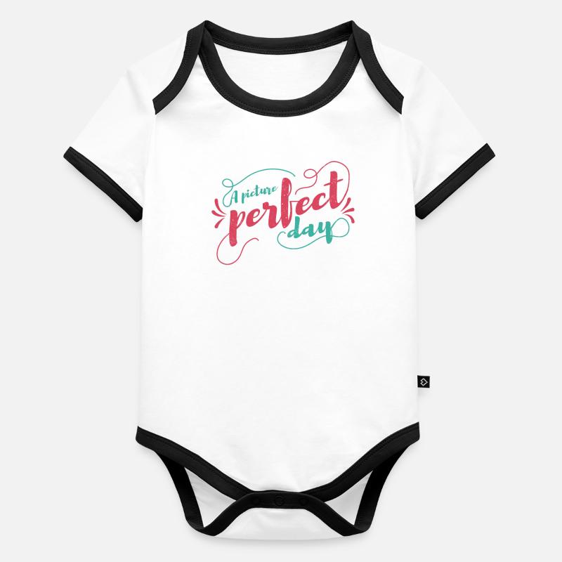 Ein Perfektes Tag-ehe-design Für Die Braut Baby Bio-Kurzarm-Kontrastbody