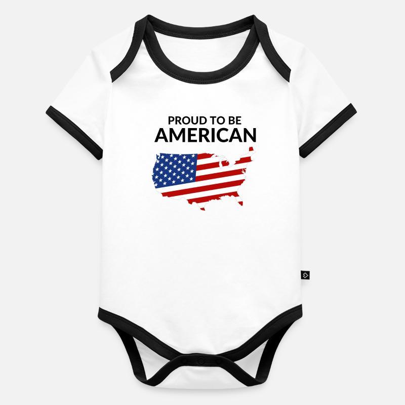Fier Américain Body Bébé bio contrasté manches courtes