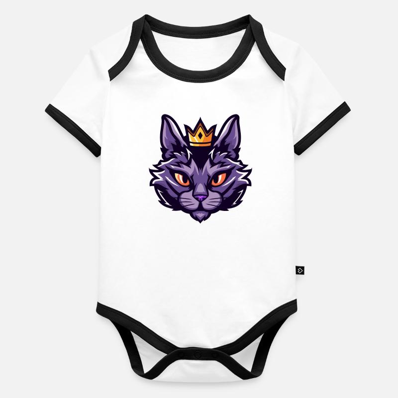 Katze Symbol Krone Baby Bio-Kurzarm-Kontrastbody