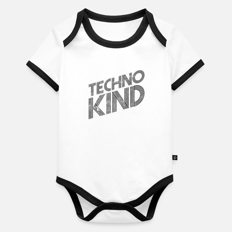 Techno kid Body Bébé bio contrasté manches courtes