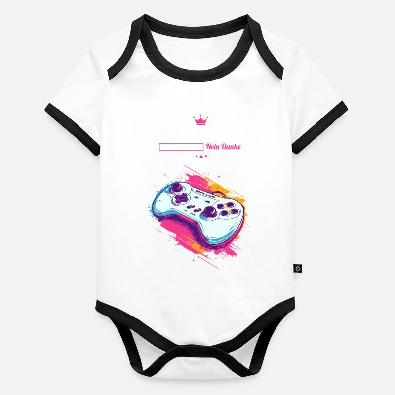 Pause for Reality - Funny / Player Console Organic Baby Contrasting Bodysuit