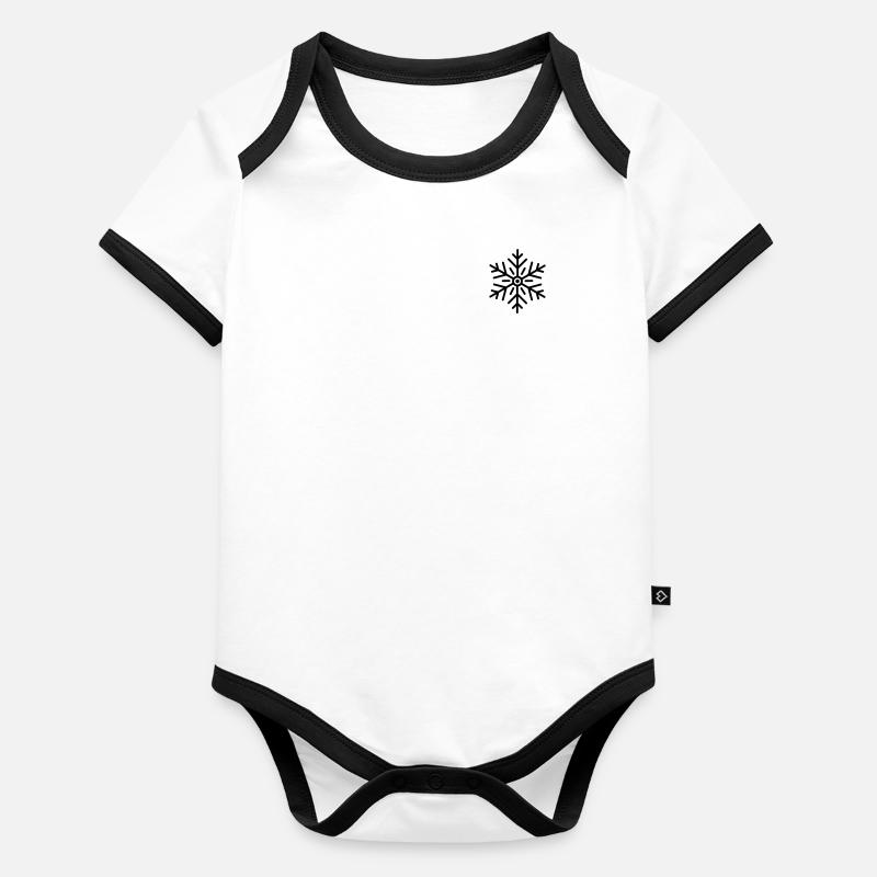 Flocon De Neige, Neige, Hiver, Noël Body Bébé bio contrasté manches courtes