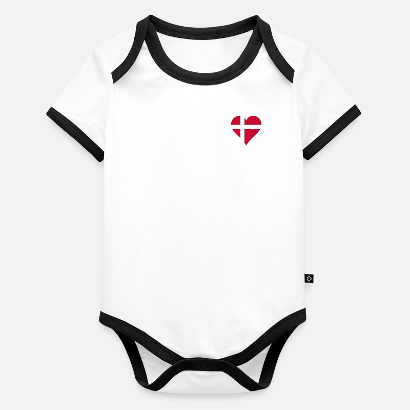 Denmark flag Organic Baby Contrasting Bodysuit