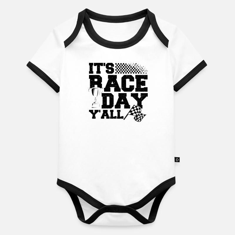 La course de La Race Y’All Body Bébé bio contrasté manches courtes