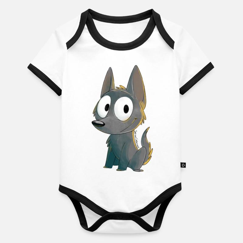 Kelpie Rehkitz Baby Bio-Kurzarm-Kontrastbody