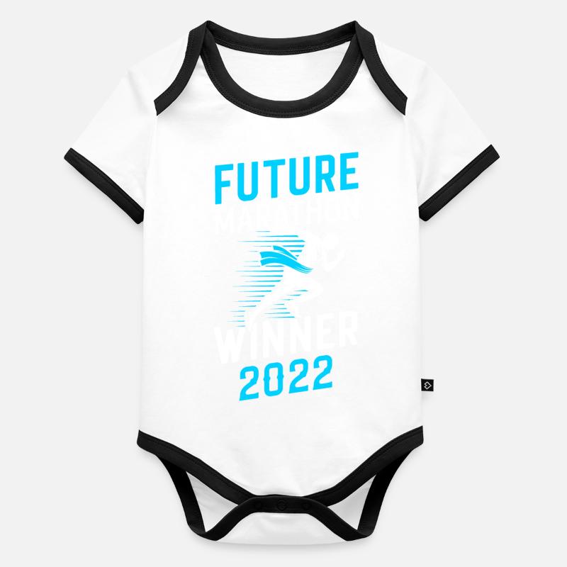 Jogging Saying for Running - Runners Organic Baby Contrasting Bodysuit
