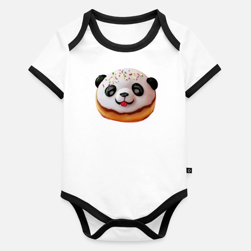 Bébé Panda Donut Body Bébé bio contrasté manches courtes