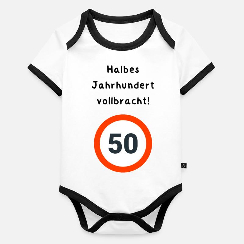 50e anniversaire Body Bébé bio contrasté manches courtes