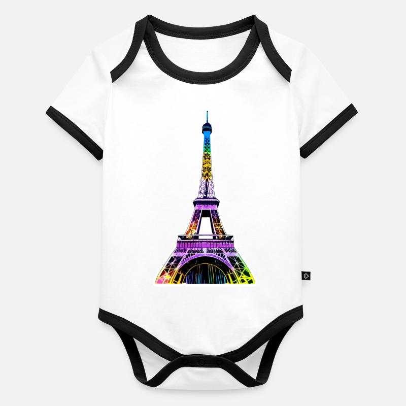 Eiffel tower #5 Body Bébé bio contrasté manches courtes