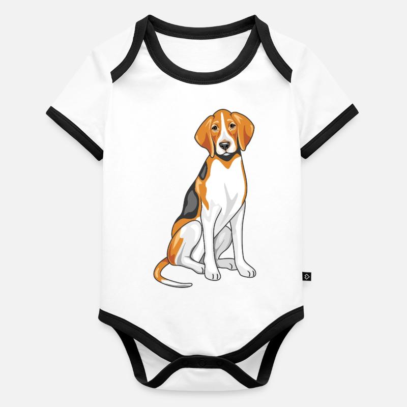 Sitting foxhound Organic Baby Contrasting Bodysuit