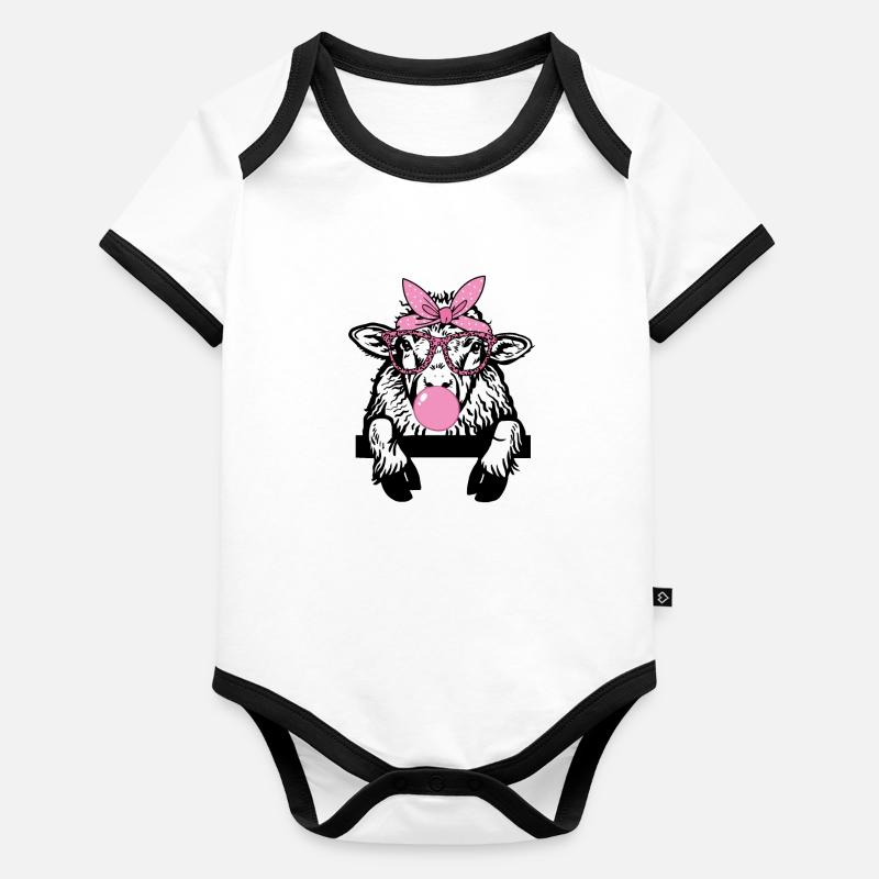 Sheep chewing gum Organic Baby Contrasting Bodysuit