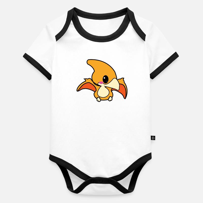 Ela der Pterodactylus Baby Bio-Kurzarm-Kontrastbody