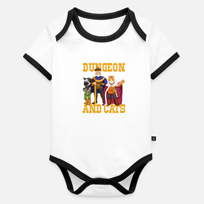 dungeon chats, dungeon chats jeu, rpg, Body Bébé bio contrasté manches courtes