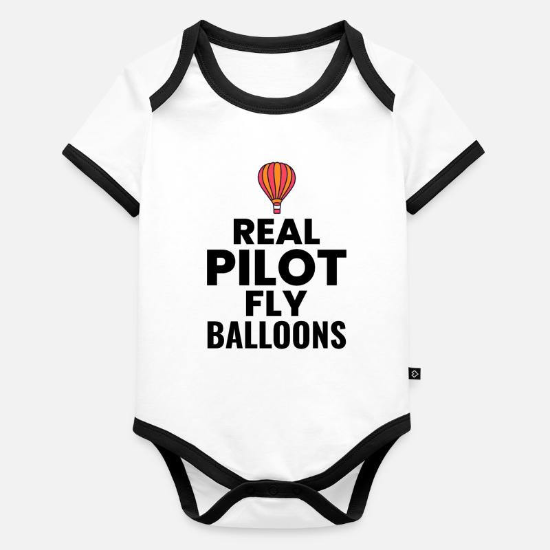 Heißluftballonfahrt Hopper Ballonfahrt Ballonfahrer Baby Bio-Kurzarm-Kontrastbody