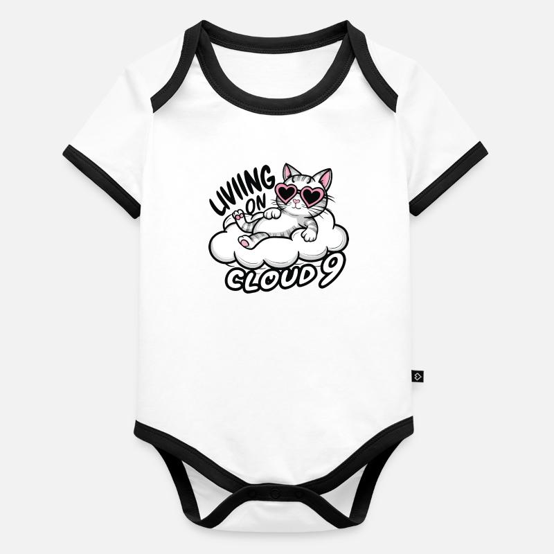 Chaton Chaton sur Cloud 9 Body Bébé bio contrasté manches courtes