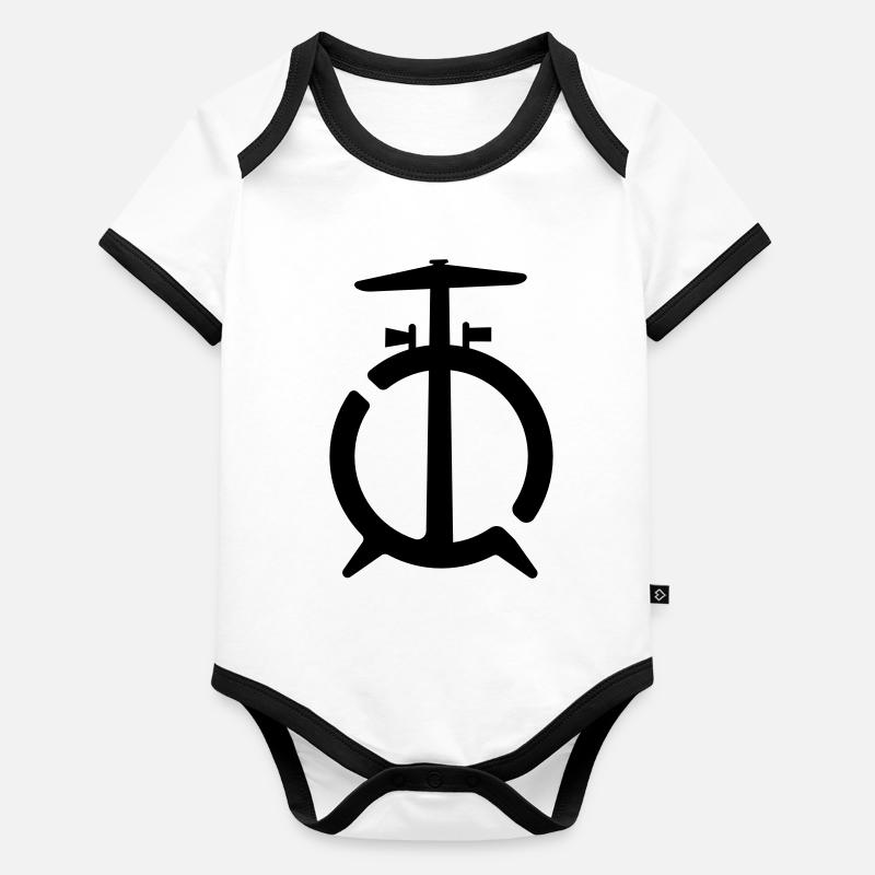 Schlagzeuger Baby Bio-Kurzarm-Kontrastbody