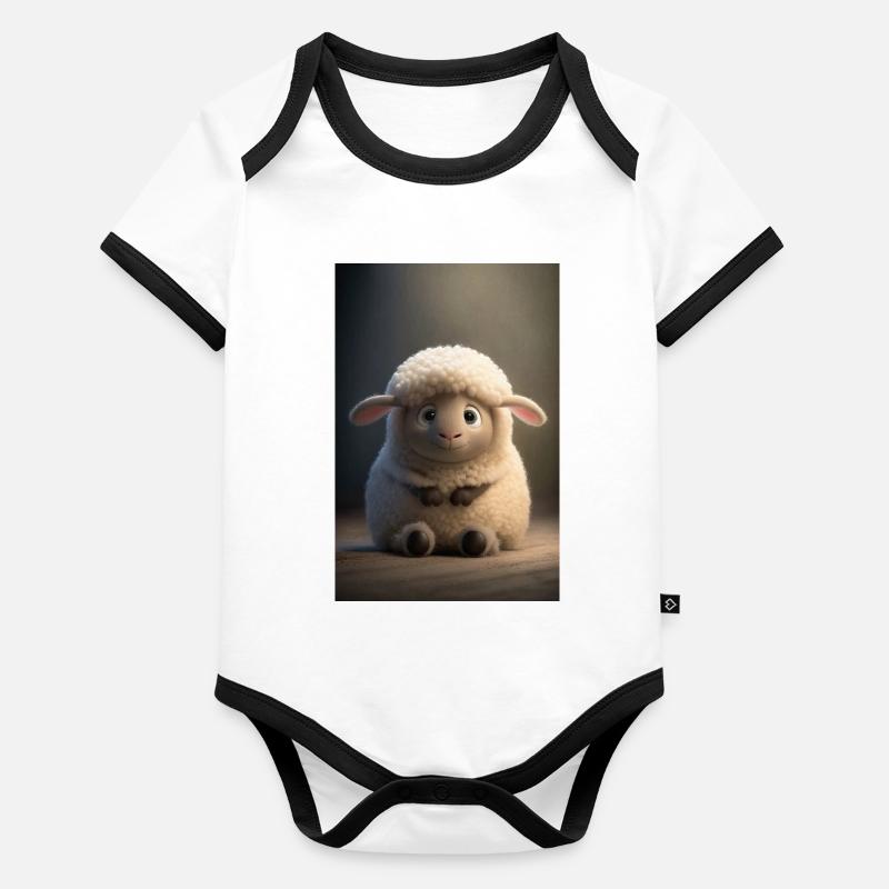 mouton doux Body Bébé bio contrasté manches courtes