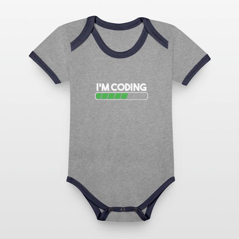 Coding Coder Programming Programmer Entwickler Geschenk Baby Bio-Kurzarm-Kontrastbody