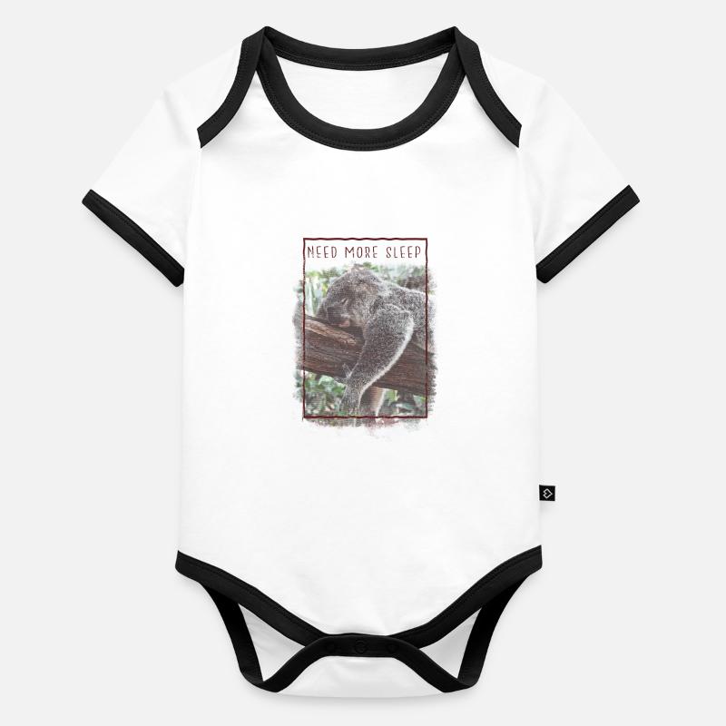 Besoin de plus de pyjama koala Body Bébé bio contrasté manches courtes