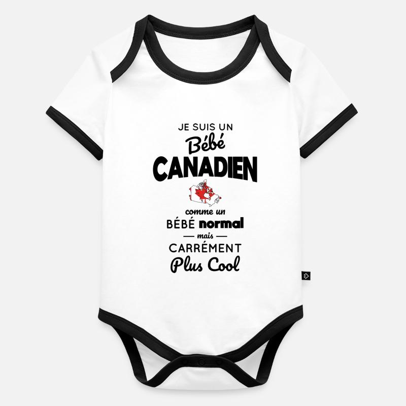 Bébé Canadien comme un Bébé normal mais plus Cool - Body Bébé bio contrasté manches courtes -
