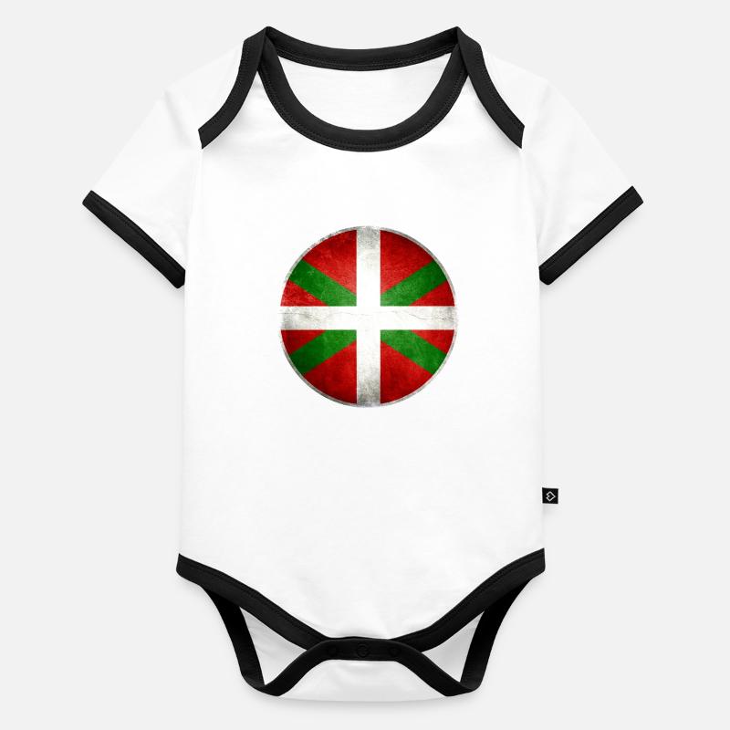 Basque drapeau 2 Body Bébé bio contrasté manches courtes
