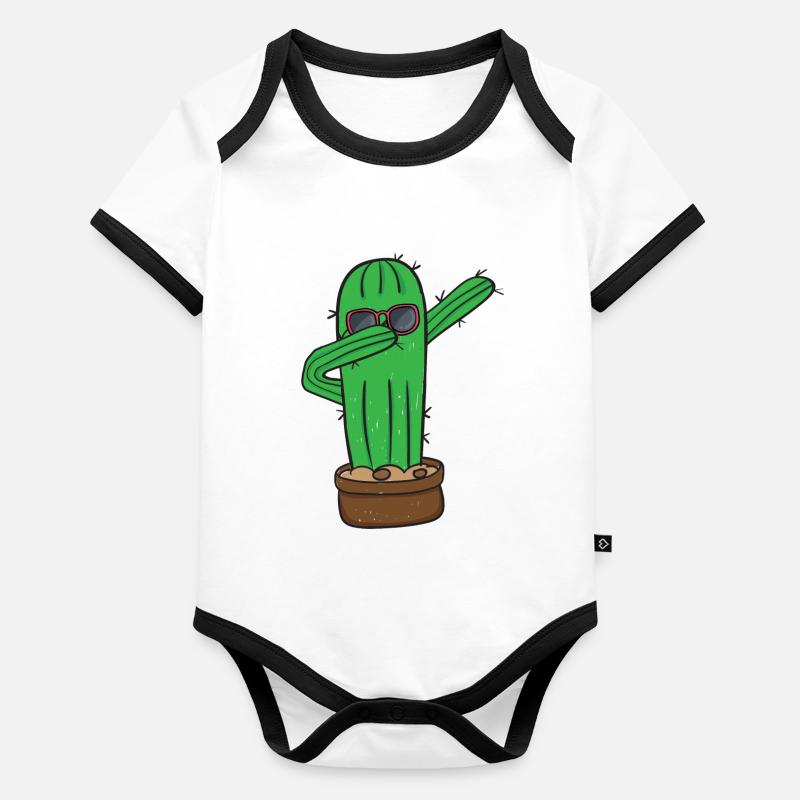 Dabbing Cactus Lunettes de soleil Succulent Body Bébé bio contrasté manches courtes