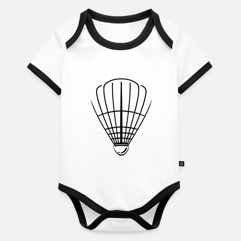 Symbole de badminton Body Bébé bio contrasté manches courtes