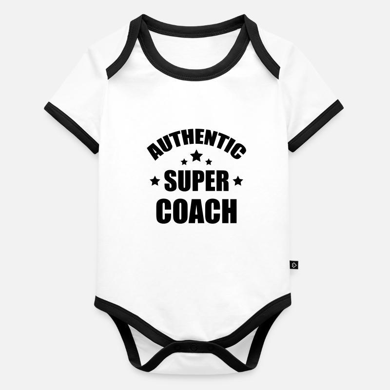 Coach / Coaching / Entraineur / Sport Body Bébé bio contrasté manches courtes