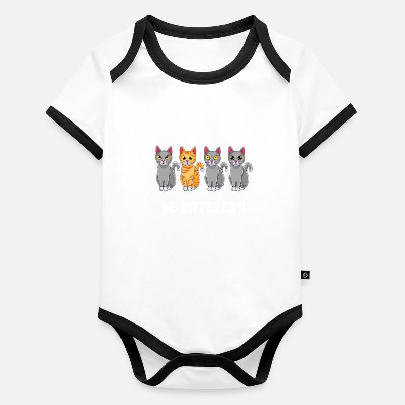 Soyez différent - Chat disant chat - chats mignons Body Bébé bio contrasté manches courtes