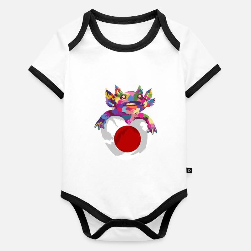 Drapeau du Japon utilisé Look Nihon Drapeau japonais Body Bébé bio contrasté manches courtes