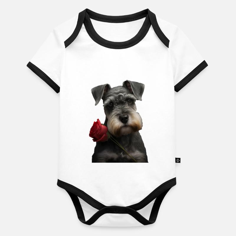 Chemise Schnauzer Saint-Valentin Body Bébé bio contrasté manches courtes