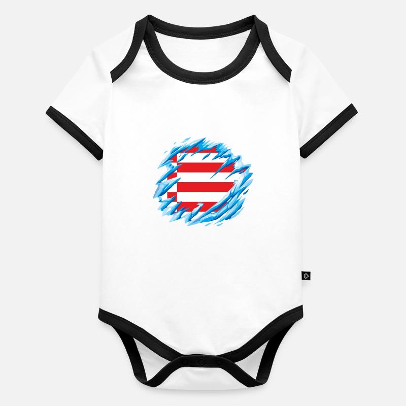 Drapeau de Brême Drapeau de Brême Body Bébé bio contrasté manches courtes