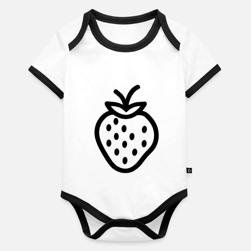 Erdbeere Baby Bio-Kurzarm-Kontrastbody