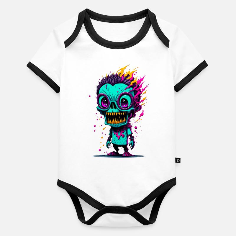 Bunter cooler Zombie Baby Bio-Kurzarm-Kontrastbody